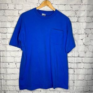 1990s Vintage Blank Pocket T-shirt Size XL Made in USA